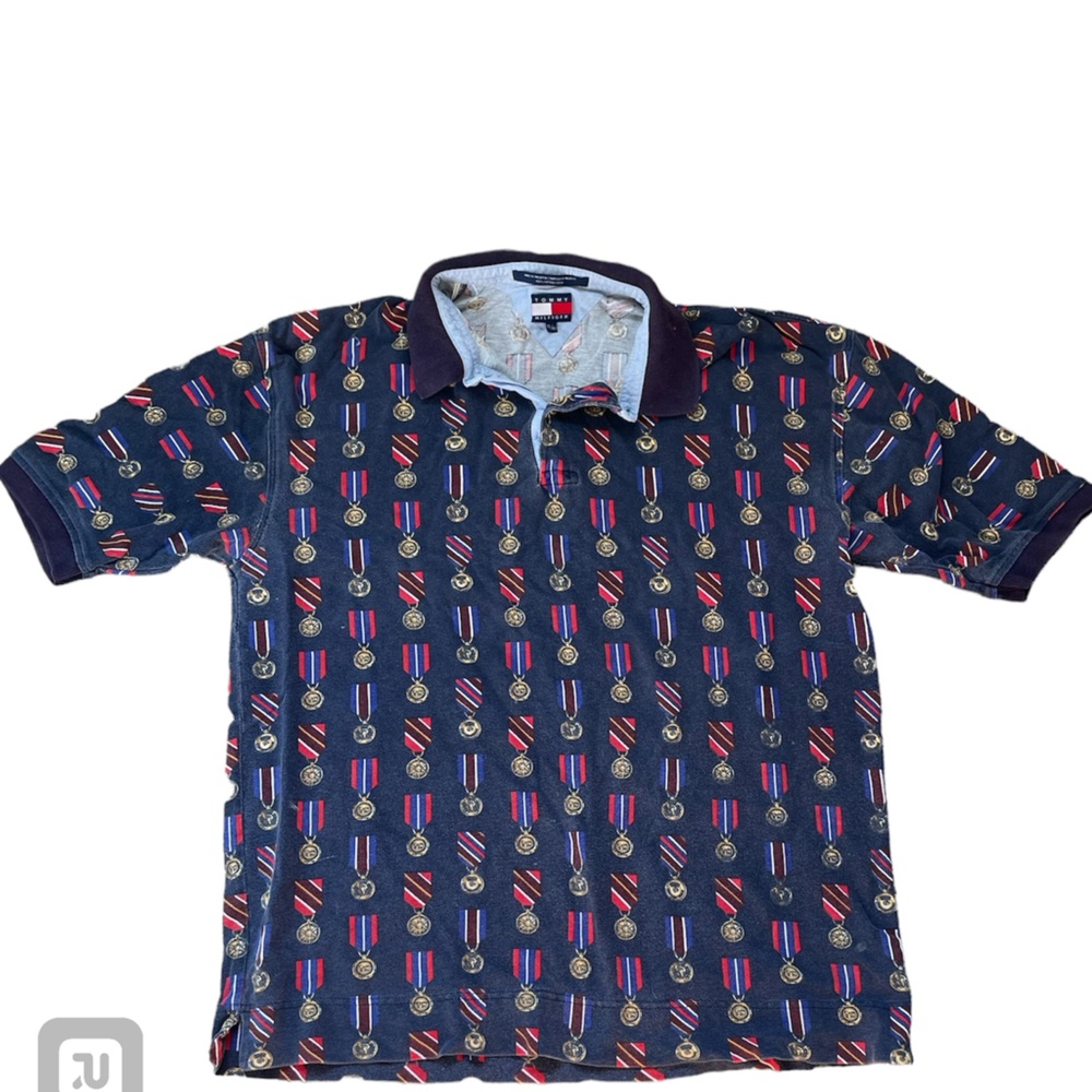 Vintage 1990’s Tommy Hilfiger Medals Awards Style Polo Shirt